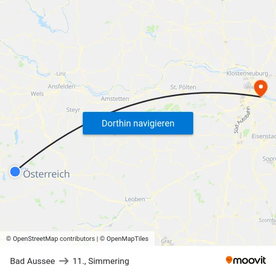 Bad Aussee to 11., Simmering map