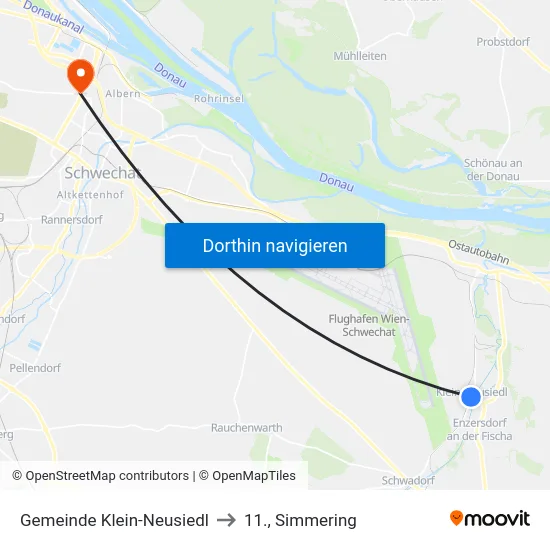 Gemeinde Klein-Neusiedl to 11., Simmering map