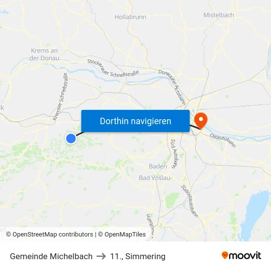 Gemeinde Michelbach to 11., Simmering map