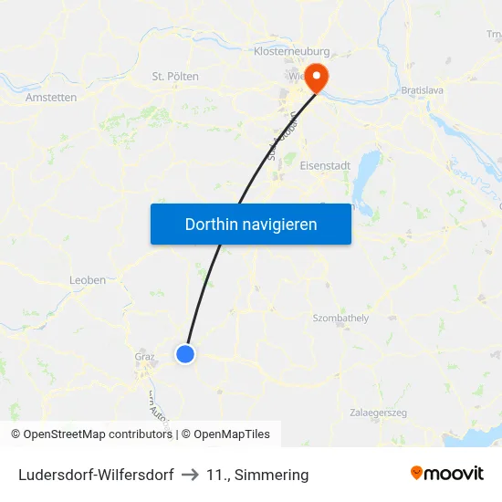 Ludersdorf-Wilfersdorf to 11., Simmering map