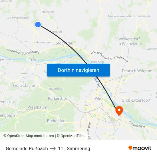 Gemeinde Rußbach to 11., Simmering map