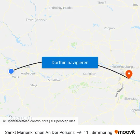 Sankt Marienkirchen An Der Polsenz to 11., Simmering map