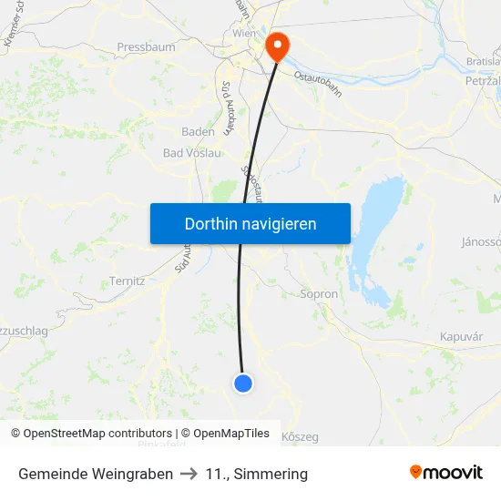 Gemeinde Weingraben to 11., Simmering map