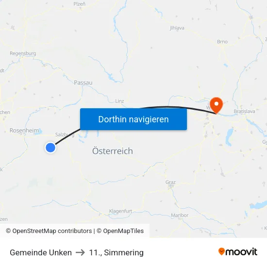 Gemeinde Unken to 11., Simmering map