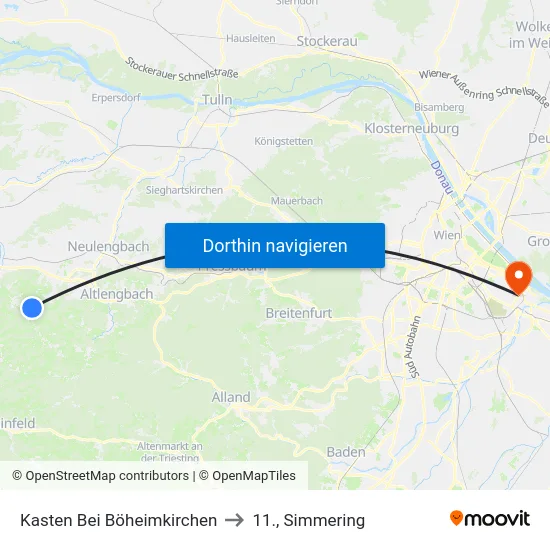 Kasten Bei Böheimkirchen to 11., Simmering map