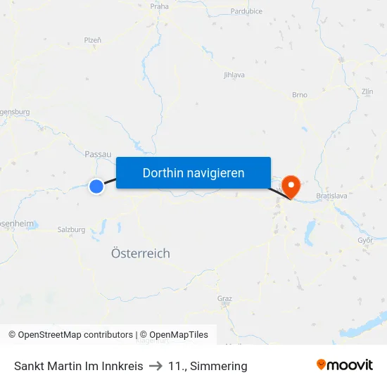 Sankt Martin Im Innkreis to 11., Simmering map