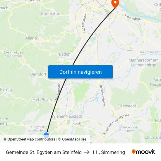Gemeinde St. Egyden am Steinfeld to 11., Simmering map