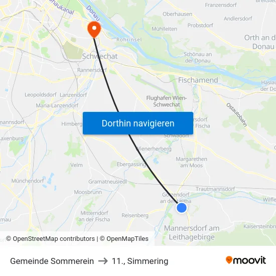 Gemeinde Sommerein to 11., Simmering map