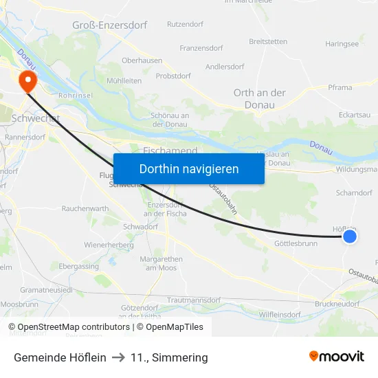 Gemeinde Höflein to 11., Simmering map