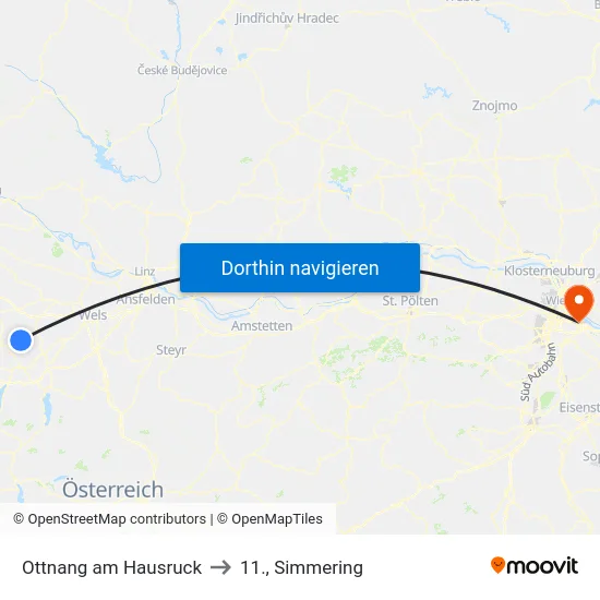 Ottnang am Hausruck to 11., Simmering map