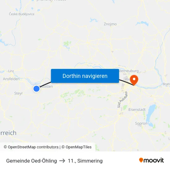 Gemeinde Oed-Öhling to 11., Simmering map