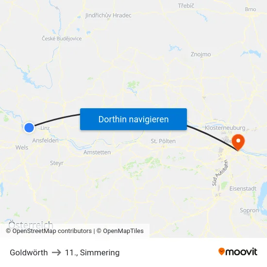 Goldwörth to 11., Simmering map