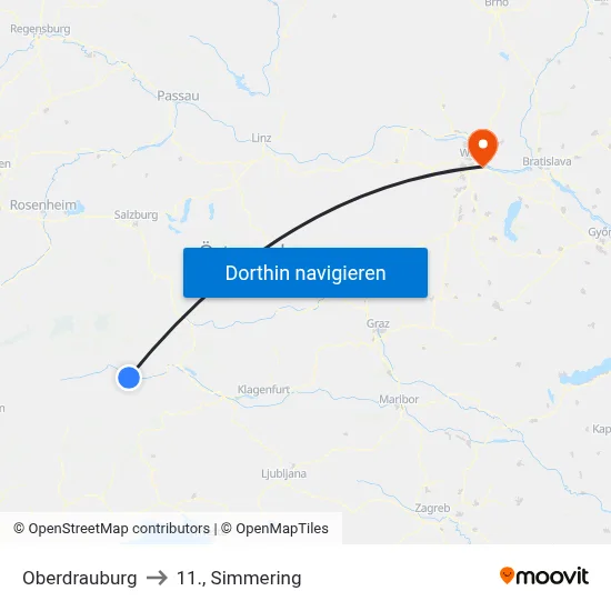 Oberdrauburg to 11., Simmering map