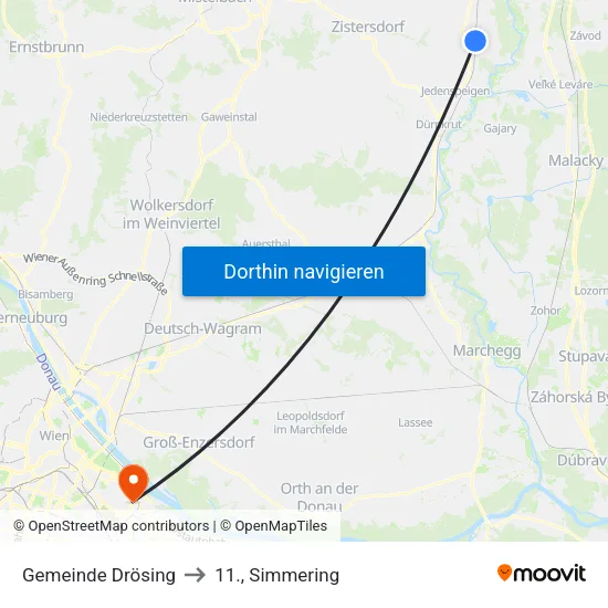 Gemeinde Drösing to 11., Simmering map
