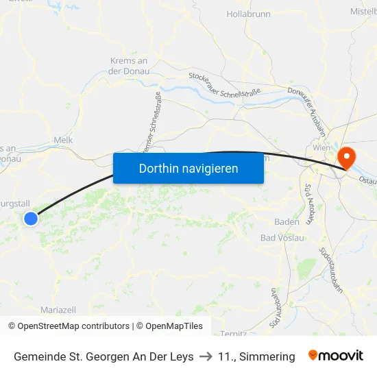 Gemeinde St. Georgen An Der Leys to 11., Simmering map