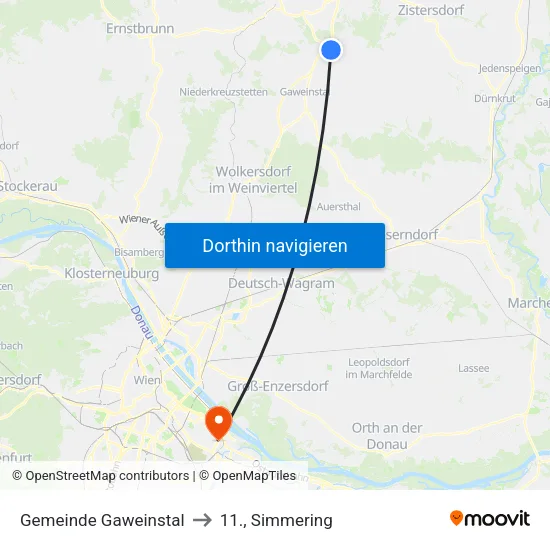 Gemeinde Gaweinstal to 11., Simmering map
