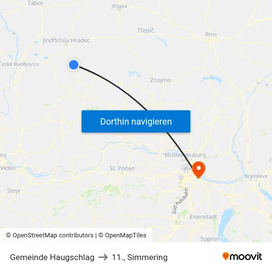 Gemeinde Haugschlag to 11., Simmering map
