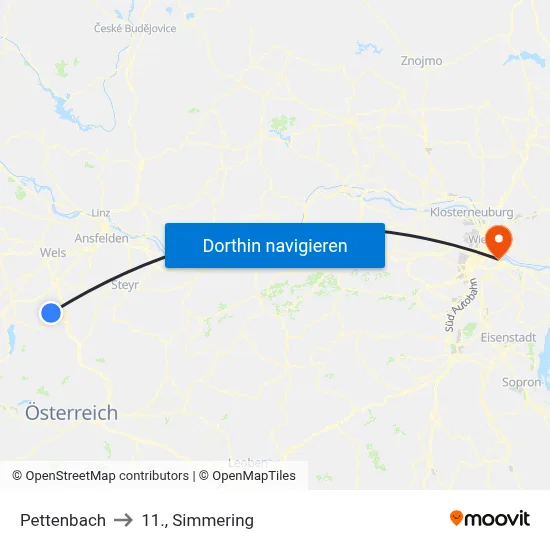 Pettenbach to 11., Simmering map
