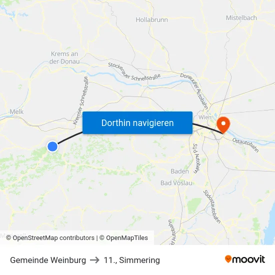 Gemeinde Weinburg to 11., Simmering map
