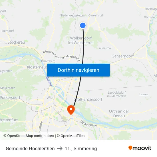 Gemeinde Hochleithen to 11., Simmering map