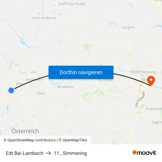 Edt Bei Lambach to 11., Simmering map