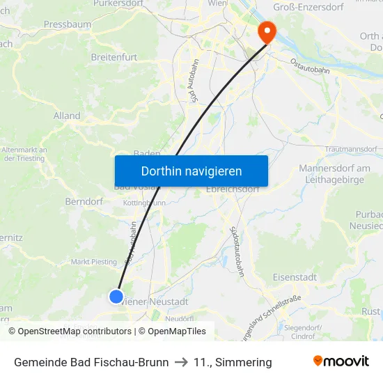 Gemeinde Bad Fischau-Brunn to 11., Simmering map