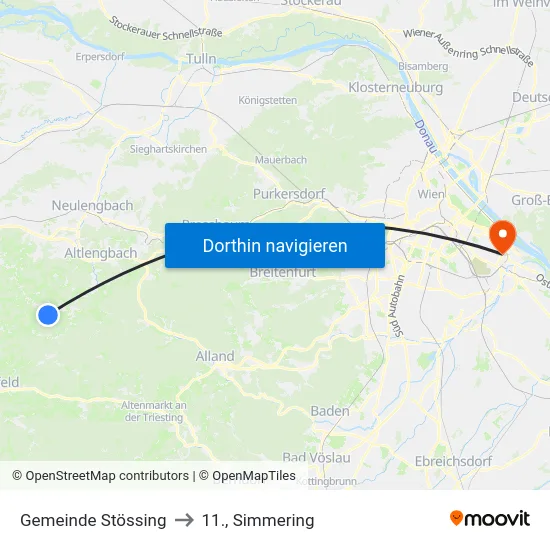 Gemeinde Stössing to 11., Simmering map