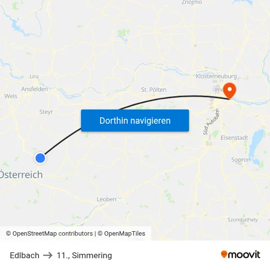 Edlbach to 11., Simmering map