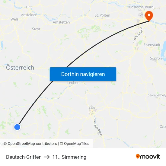 Deutsch-Griffen to 11., Simmering map