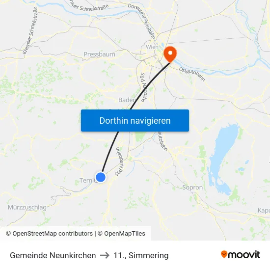 Gemeinde Neunkirchen to 11., Simmering map