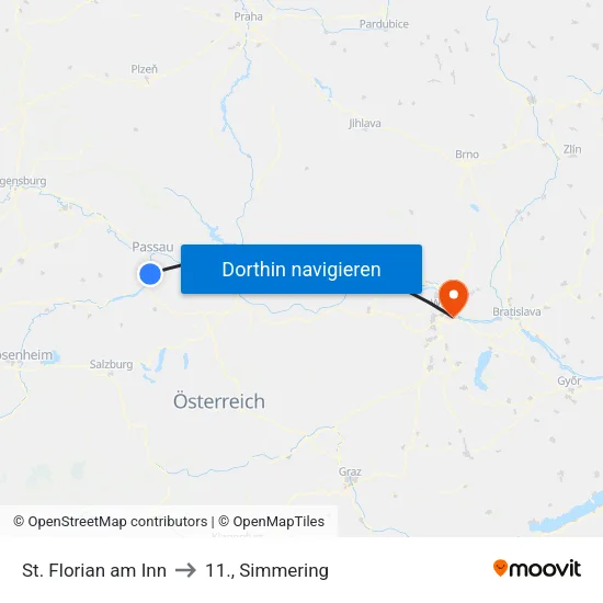 St. Florian am Inn to 11., Simmering map