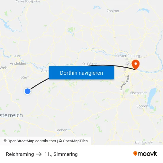 Reichraming to 11., Simmering map