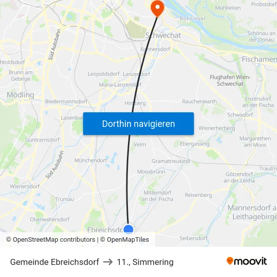 Gemeinde Ebreichsdorf to 11., Simmering map