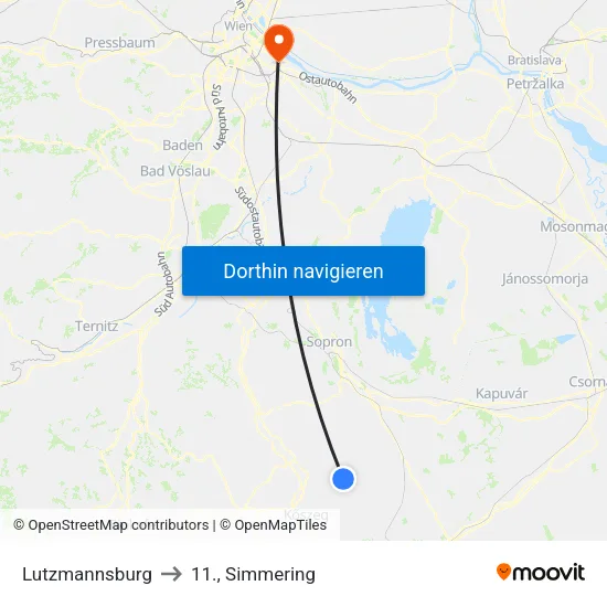 Lutzmannsburg to 11., Simmering map