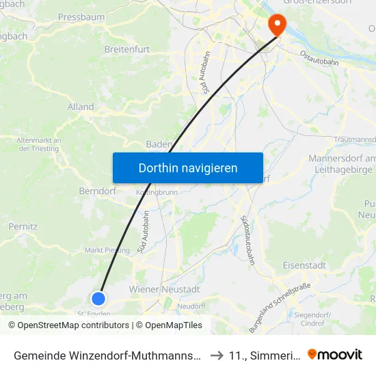 Gemeinde Winzendorf-Muthmannsdorf to 11., Simmering map