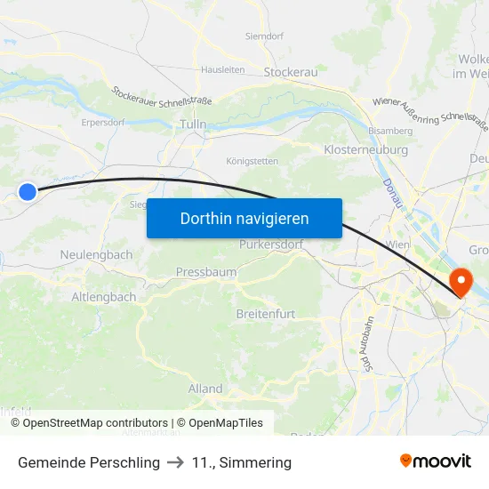 Gemeinde Perschling to 11., Simmering map