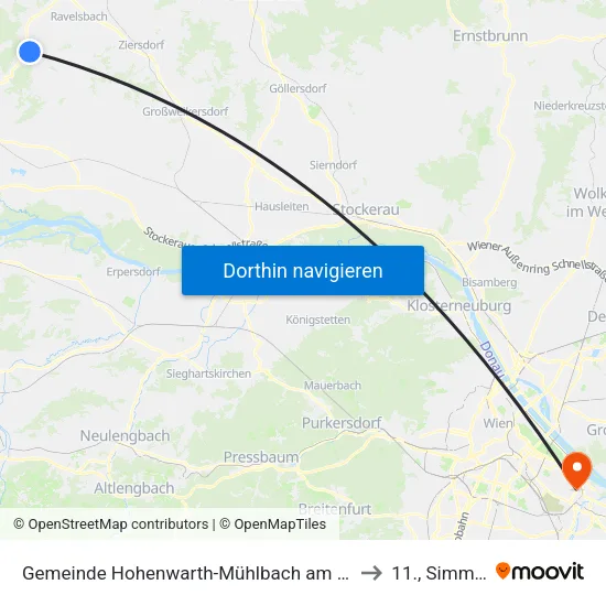 Gemeinde Hohenwarth-Mühlbach am Manhartsberg to 11., Simmering map