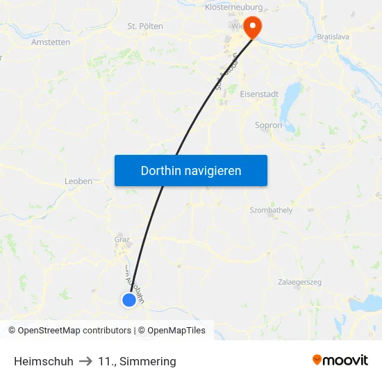 Heimschuh to 11., Simmering map