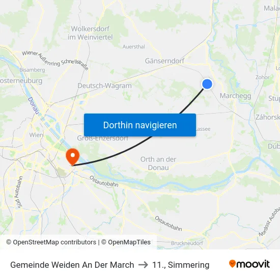 Gemeinde Weiden An Der March to 11., Simmering map