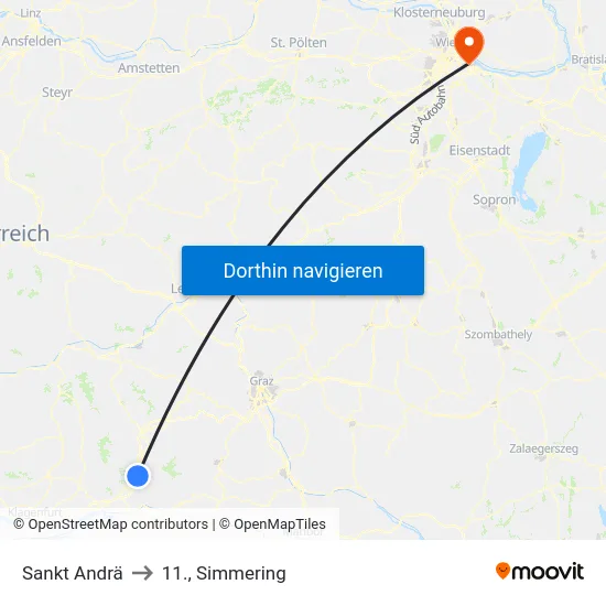 Sankt Andrä to 11., Simmering map