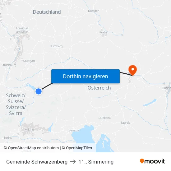 Gemeinde Schwarzenberg to 11., Simmering map