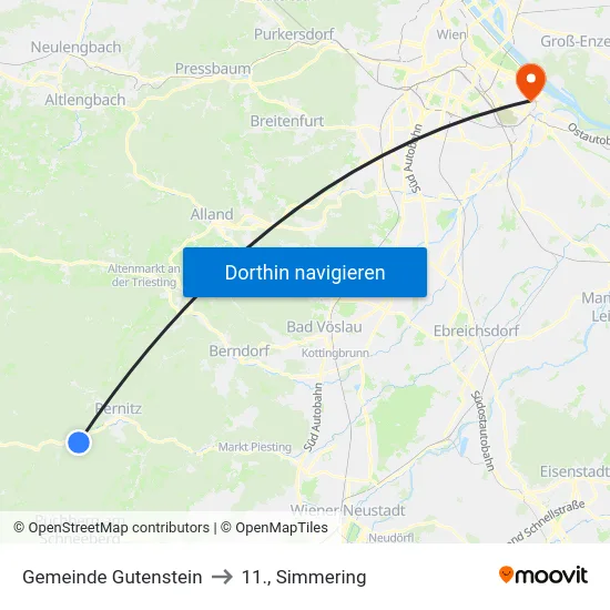 Gemeinde Gutenstein to 11., Simmering map