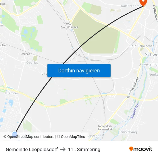 Gemeinde Leopoldsdorf to 11., Simmering map