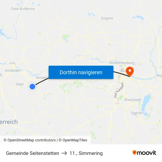 Gemeinde Seitenstetten to 11., Simmering map