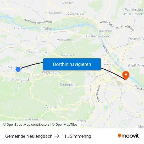 Gemeinde Neulengbach to 11., Simmering map