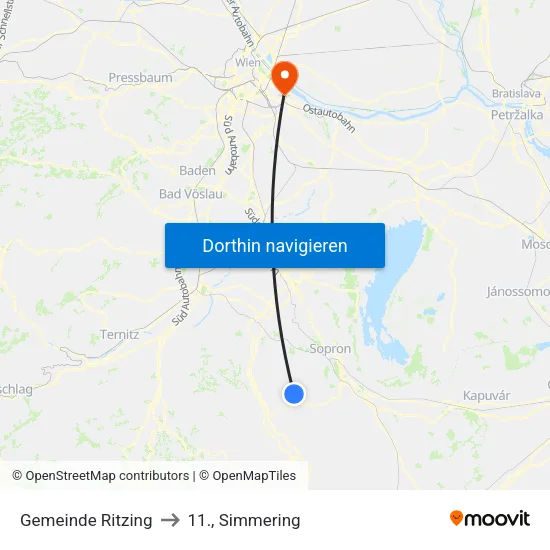 Gemeinde Ritzing to 11., Simmering map