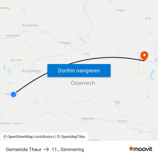 Gemeinde Thaur to 11., Simmering map