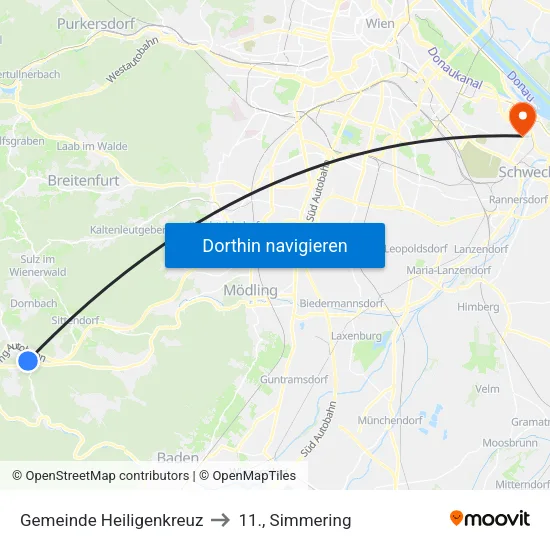 Gemeinde Heiligenkreuz to 11., Simmering map