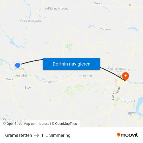 Gramastetten to 11., Simmering map