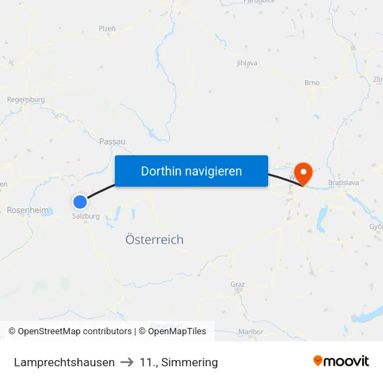Lamprechtshausen to 11., Simmering map